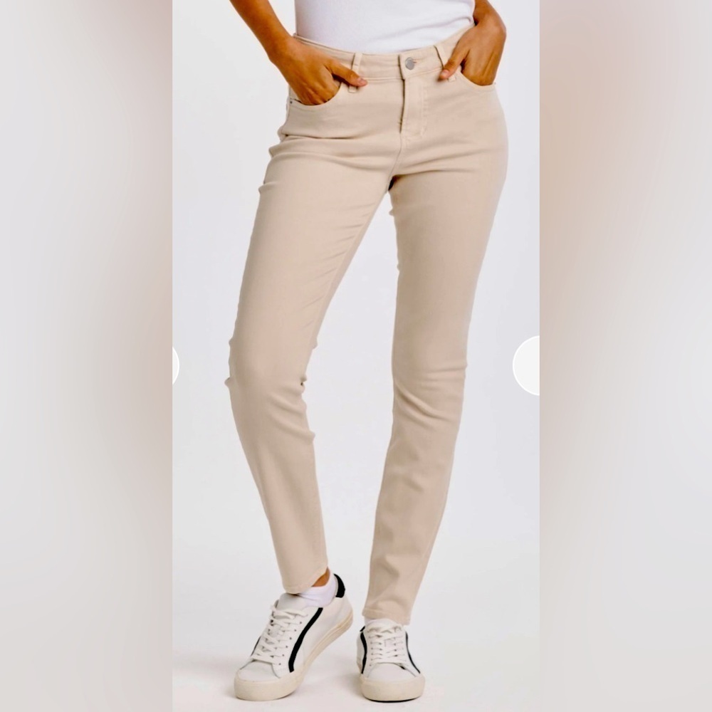 Dear John Denim Women’s Gisele Skinny Jeans Size 32 Oak Milk Tan Stretch Casual